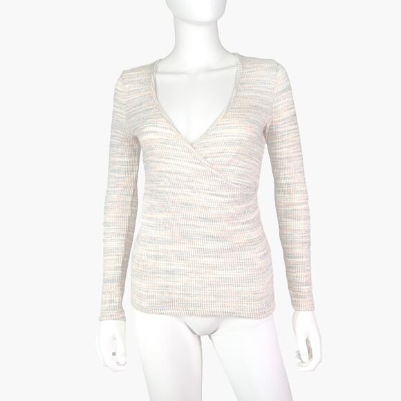 Madewell Cream Long Sleeve Wrap Top - Picture 4 of 6